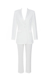 PEARL-DECORATED SUIT IN WHITE styleofcb 