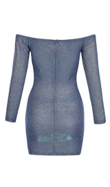 SKY BLUE OFF SHOULDER MINI DRESS styleofcb 