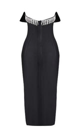 SEQUIN STRAPLESS MIDI DRESS IN BLACK Dresses styleofcb 