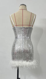 FEATHER SLEEVELESS MINI DRESS IN WHITE Dresses styleofcb 