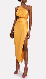 One-Shoulder Silk Satin Midi Dress styleofcb 