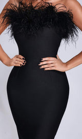 FEATHER BODYCON MAXI DRESS Dresses styleofcb 
