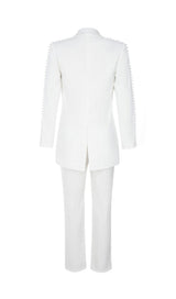 PEARL-DECORATED SUIT IN WHITE styleofcb 