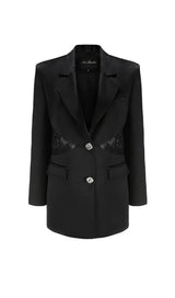 LONG SLEEVES LACE BLAZER Jackets styleofcb BLACK S 