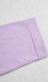 POLYESTER SOLID COLOUR SIMPLE LACE UP HOLLIOWED OUT ONE STEP DRESS IN LIGHT PURPLE styleofcb 