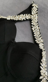 BLACK CRYSTAL STRAPS CROSET DRESS styleofcb 