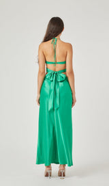 BUTTERFLY CUT OUT MAXI SLIP DRESS IN GREEN styleofcb 