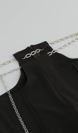 SNAKE BUCKLE WAISTBAND SUIT IN BLACK styleofcb 