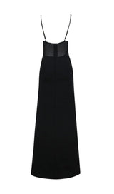 STARFISH EMBELLISHED MESH BODICE MAXI DRESS IN BLACK styleofcb 