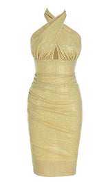 HALTER SEQUIN MIDI DRESS IN GOLD Dresses styleofcb 