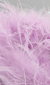 PURPLE ONE SHOULDER SEQUIN FEATHER MINI DRESS Dresses styleofcb 