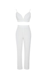 PEARL-DECORATED SUIT IN WHITE styleofcb 