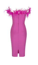 PINK OSTRICH HAIR SHOULDER BAG HIP DRESS styleofcb 