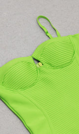 CUT OUT BODYCON MINI DRESS IN LIME DRESS styleofcb 