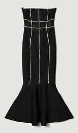 BANDAGE BANDEAU MESH KNIT MAXI DRESS styleofcb 