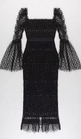 LACE BACKLESS MIDI DRESS IN BLACK Dresses styleofcb 