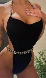 BLACK CHAIN SWIMSUIT Swimwear Oh CICI 