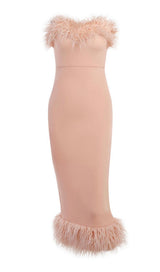FEATHER BODYCON MIDI DRESS Dresses styleofcb 