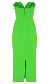 STRAPLESS BANDAGE MIDI DRESS IN GREEN Dresses styleofcb 