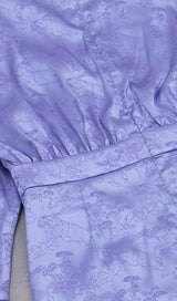 LONG SLEEVES RUCHED MINI DRESS IN PURPLE Dresses styleofcb 