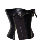 MERLINA BLACK VEGAN LEATHER BUSTIER TOP Tops styleofcb 