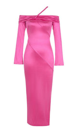 STRAPLESS LONG SLEEVE MIDI DRESS IN ROSE Dresses styleofcb 