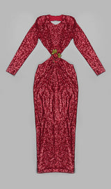SEQUIN CUTOUT BACKLESS MAXI DRESS IN RED DREESES styleofcb 