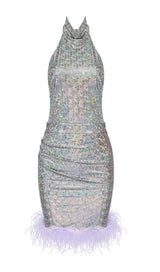 SEQUIN BACKLESS MINI DRESS IN SILVER Dresses styleofcb 