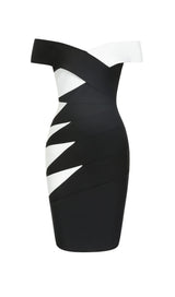 ASYMMETRIC RIB COLOURBLOCK MINI DRESS styleofcb 