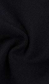 STRETCH LONG SLEEVES FEATHER MINI DRESS IN BLACK Dresses styleofcb 