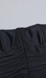 RUCHED STRAPLESS MIDI DRESS IN BLACK styleofcb 