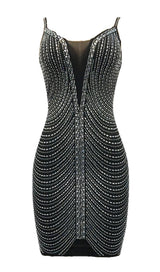 BANDAGE SEQUIN MINI DRESS IN BLACK Dresses styleofcb 