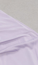 SATIN CRYSTAL MIDI DRESS IN LILAC GRAY DRESS styleofcb 