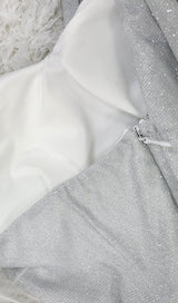 LONG SLEEVE SEQUIN FEATHER MINI DRESS IN SILVER styleofcb 
