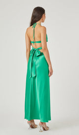BUTTERFLY CUT OUT MAXI SLIP DRESS IN GREEN styleofcb 