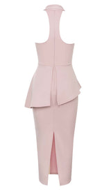 APPLIQUÉD BANDAGE MIDII DRESS IN PALE PINK DRESS STYLE OF CB 
