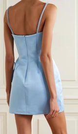 BABY BLUE CRYSTAL BOW MINI DRESS Dresses styleofcb 