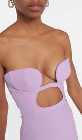 BANDEAU BANDAGE MINI DRESS IN LILAC DRESS STYLE OF CB 