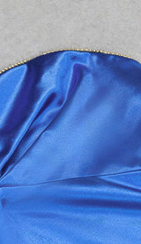 BANDEAU BODYCON MIDI DRESS IN BLUE DRESS STYLE OF CB 