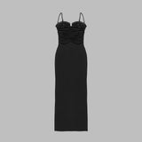 THIGH SLIT HALTER MAXI DRESS IN BLACK DRESS styleofcb 