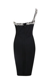 BLACK CRYSTAL STRAPS CROSET DRESS styleofcb 