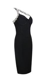 BLACK CRYSTAL STRAPS CROSET DRESS styleofcb 