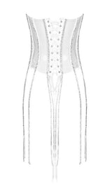 BLACK CRYSTAL TASSELS CORSET Shirts & Tops styleofcb 