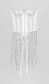 BLACK CRYSTAL TASSELS CORSET Shirts & Tops styleofcb 