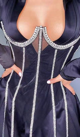 BLACK CRYSTAL TASSELS CORSET Shirts & Tops styleofcb 