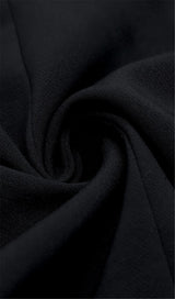 BLACK HOLLOW DRAPED TUXEDO DRESS ohmogo 