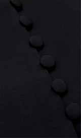BLACK HOLLOW DRAPED TUXEDO DRESS ohmogo 