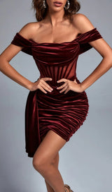 BLUE VELVET CORSET MINI DRESS styleofcb 