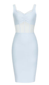 BODYCON CORSET MIDI DRESS IN BLUE DRESS STYLE OF CB 