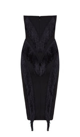 CROPPED BLACK LOW NECKLINE DRESS